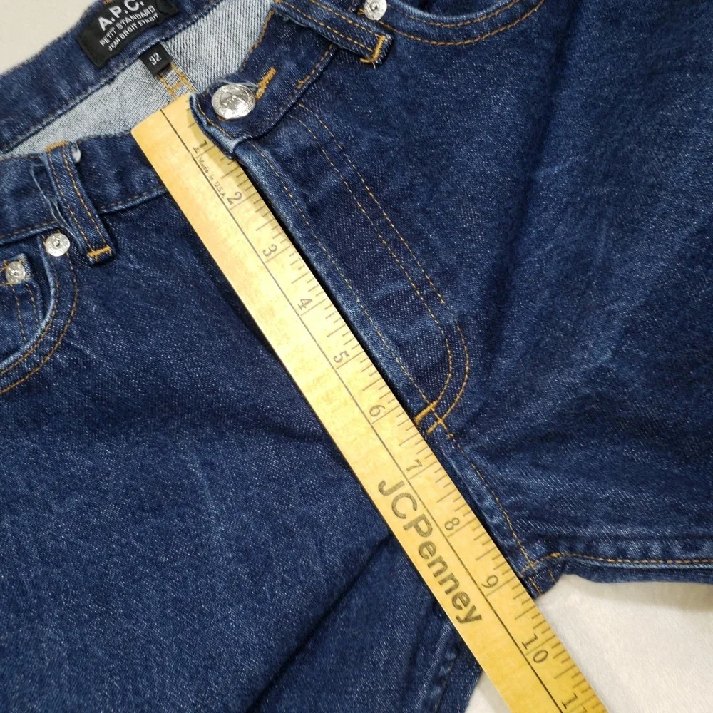 A.P.C. Petit Standard Selvedge Raw Jeans Mens 32 Blue Slim Straight Droit Etroit